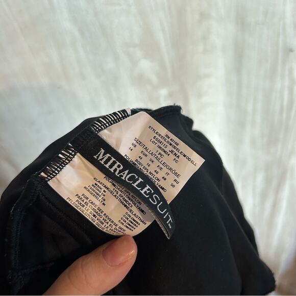 Miraclesuit Jena One Piece Swimsuit One Shoulder Black Multi Blue Titania NEW 14 - Picture 7 of 8